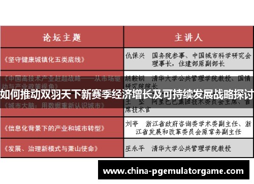 如何推动双羽天下新赛季经济增长及可持续发展战略探讨