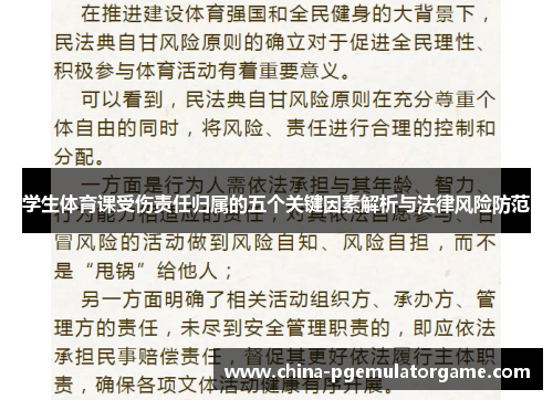 学生体育课受伤责任归属的五个关键因素解析与法律风险防范